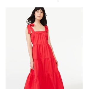 Free Assembly Red Tiered Sundress